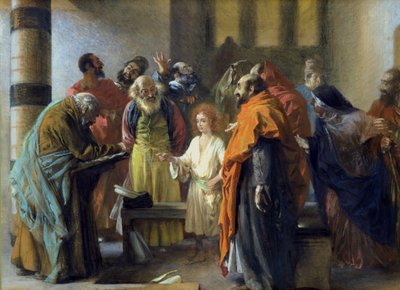 Zwölfjähriger Jesus im Tempel, 1851 von Adolph Menzel